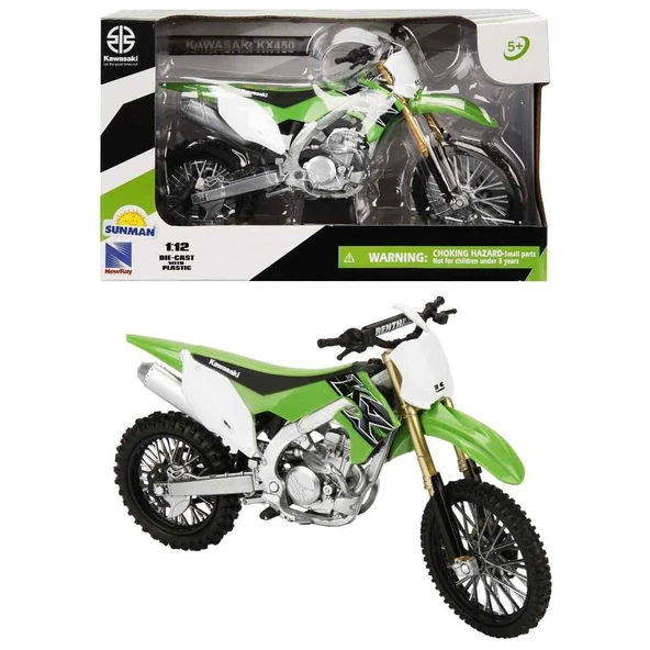 TOYZ DÜKKANIM 57483 SUN- Kawasakı KX450 Yeşil 1:12 Kız Erkek Çocuk Oyuncak Eğitici Oyuncaklar ürün görseli 1