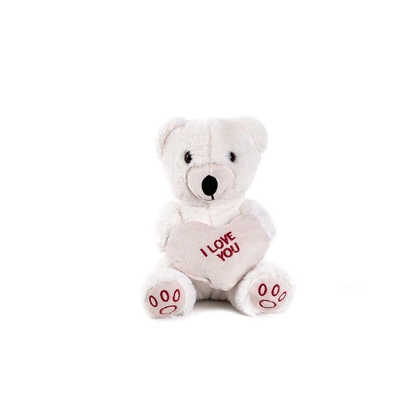 TOYZ DÜKKANIM 5520 50cm BEYAZ KALPLİ AYICIK Kız Erkek Çocuk Oyuncak Eğitici Oyuncaklar ürün görseli 1