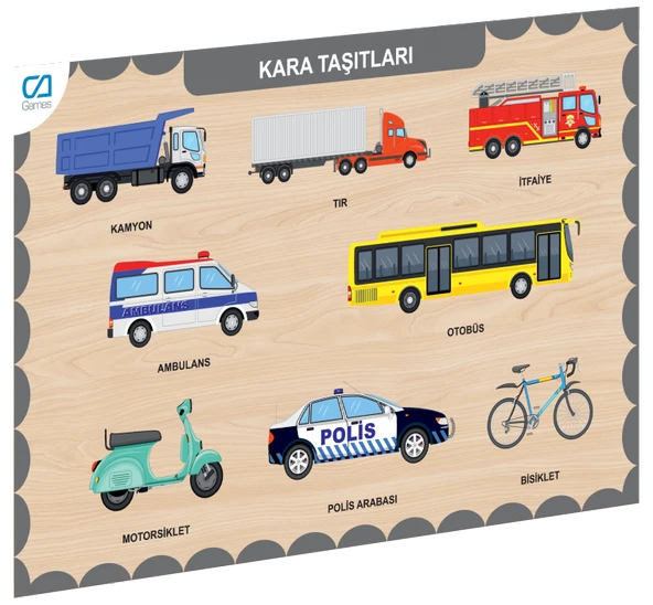 TOYZ DÜKKANIM 675 CAAHS-3200 CA GAMES AHŞAP KARA TAŞITLARI BUL-TAK Kız Erkek Çocuk Oyuncak Eğitici Oyuncaklar ürün görseli 1