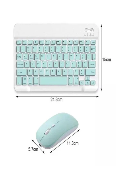 DEANB Bkb011 Mini 24x15cm Kablosuz Bluetooth Klavye & Mouse Seti - Universal Uyumlu, Taşınabilir Ve Şarjlı ürün görseli 1