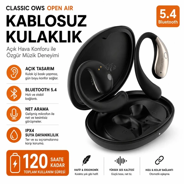 DEANB FB017 IPX4 Su Geçirmez 500mAh OWS Open Hair HD Stereo Wireless 5.4 Bluetooth Açık Kablosuz Kulaklık ürün görseli 1