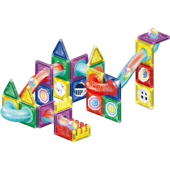 TOYZ DÜKKANIM 4399 SUN-YFN-MANYETİK BLOK IŞIKLI 66PRÇ Kız Erkek Çocuk Oyuncak Eğitici Oyuncaklar ürün görseli 1
