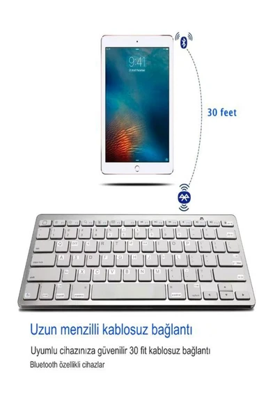 DEANB Mini IOS Android Windows Uyumlu 2.4G+BT5.2+BT3.0 Bluetooth Klavye Mouse Seti - Resim 3