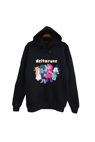 fame-stoned Deltarune – Oyun Baskılı Unisex %100 Pamuk Siyah T-shirt ürün görseli 1