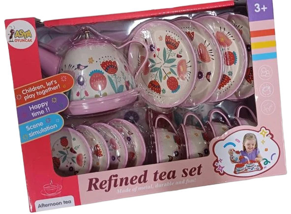 TOYZ DÜKKANIM A8261-966-D32 D27 KT METAL ÇAY SETİ Kız Erkek Çocuk Oyuncak Eğitici Oyuncaklar ürün görseli 1