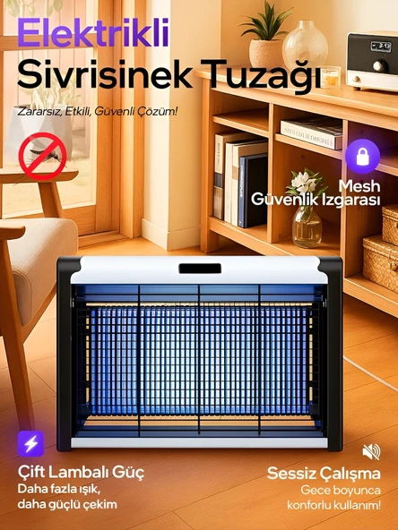 DEANB 8W Çift UVA Işık Elektrikli Sinek Öldürücü A Enerji Haşere Yok Edici Sivrisinek Kovucu Tuzak Lamba ürün görseli 1