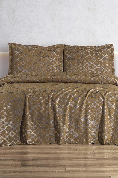 Ceres 3 Parça Çift Kişilik Pike Takımı 230x250 Kahve ürün görseli 1