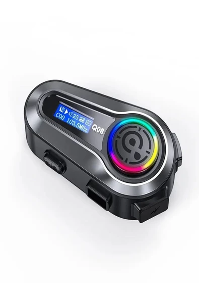 DEANB Q008 Lcd Fm Radio Eq Ses Ipx6 Su Geçirmez Rgb Işıklı Bluetooth Motosiklet Kask Kulaklığı Interkom ürün görseli 1