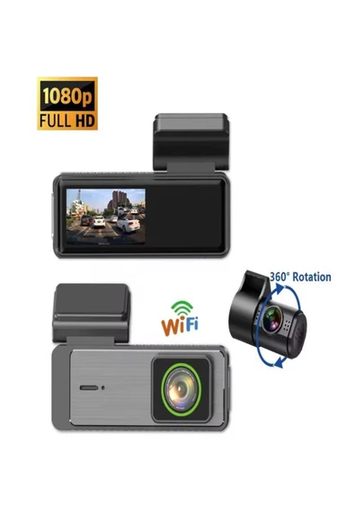 DEANB Wİ-Fİ 4K HD Ön Arka Araç İçi Kamera | 6MB | 3 Eksen G-Sensör | Döngüsel Kayıt 1.47” LCD Gece Görüşlü ürün görseli 1