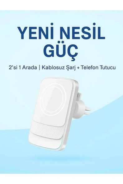 DEANB 15W Magsafe Uyumlu Kablosuz Araç İçi Telefon Tutucu | 3A Hızlı Şarj | Havalandırma Tipi 2in1 Stand ürün görseli 1