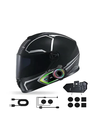 DEANB A-60 Ip67 Su Geçirmez Renkli Rgb Hd Stereo Ses 5.3 Bluetooth Interkom Kask Kulaklığı ürün görseli 1