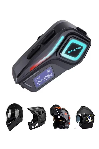DEANB IP68 Su Geçirmez FM Radyolu Fenerli HD LCD Ekran İNTERKOM Bluetooth Motosiklet Kask Kulaklığı ürün görseli 1