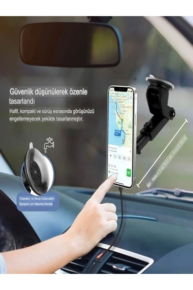 DEANB F-2 15W Şarjlı Vantuzlu Ayna Ve Torpido Montajlı Araç İçi Telefon Tutucu - Oto Aksesuarları ürün görseli 1