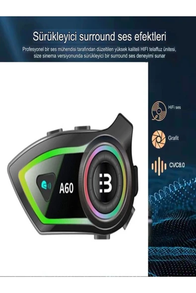 DEANB IP67 Su Geçirmez Sesli Asistan Bluetooth Motosiklet İNTERKOM RGB Işıklı Motor Kask Kulaklığı ürün görseli 1