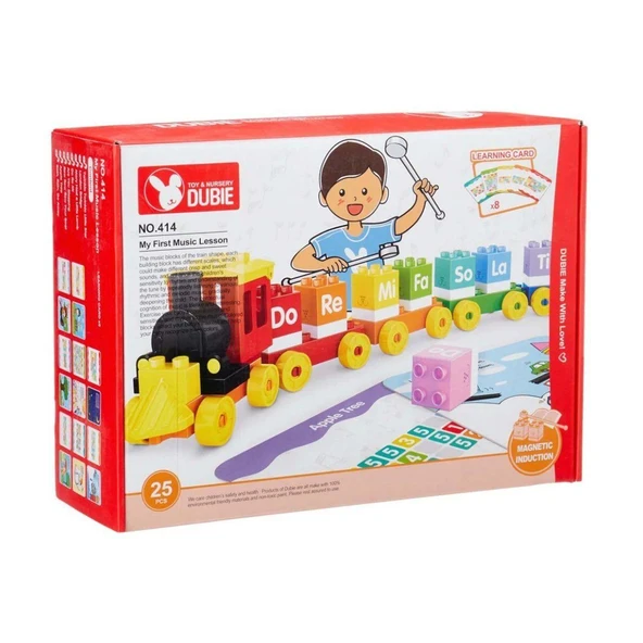 YUMURCAK TOYZ 414 Dubie Müzik Treni / 25 parça +6 Kart /+3 yaş Kız Erkek Çocuk Oyuncak Eğitici Oyuncaklar ürün görseli 1