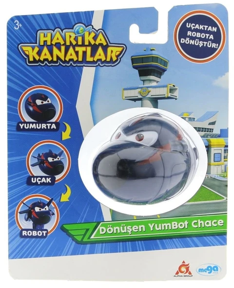 YUMURCAK TOYZ Harika Kanatlar Dönüşen Tekli Figür YumBot Ajan Chace Kız Erkek Çocuk Oyuncak Eğitici Oyuncaklar ürün görseli 1