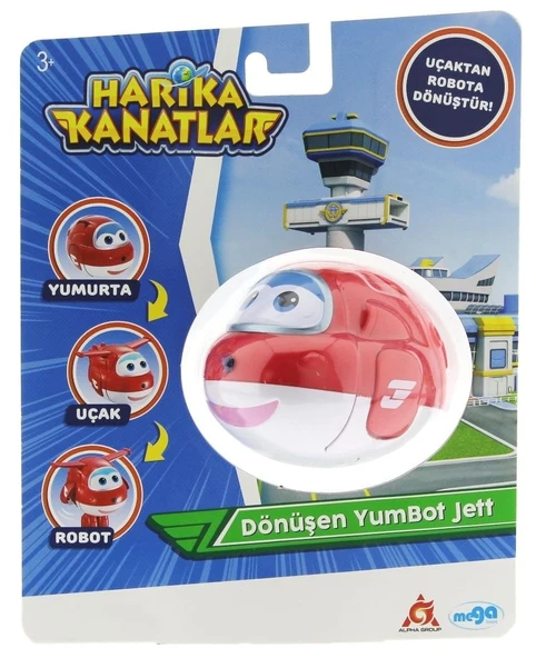 YUMURCAK TOYZ Harika Kanatlar Dönüşen Tekli Figür YumBot Jett Kız Erkek Çocuk Oyuncak Eğitici Oyuncaklar ürün görseli 1