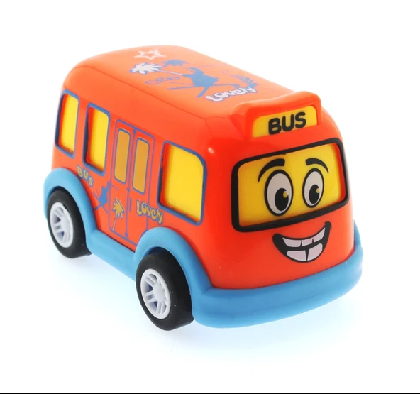 YUMURCAK TOYZ Çek Bırak Mini Sevimli Turuncu Otobüs Kız Erkek Çocuk Oyuncak Eğitici Oyuncaklar ürün görseli 1