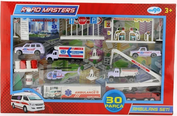 YUMURCAK TOYZ Helikopterli Metal Ambulans Seti Jp9106 Kız Erkek Çocuk Oyuncak Eğitici Oyuncaklar ürün görseli 1