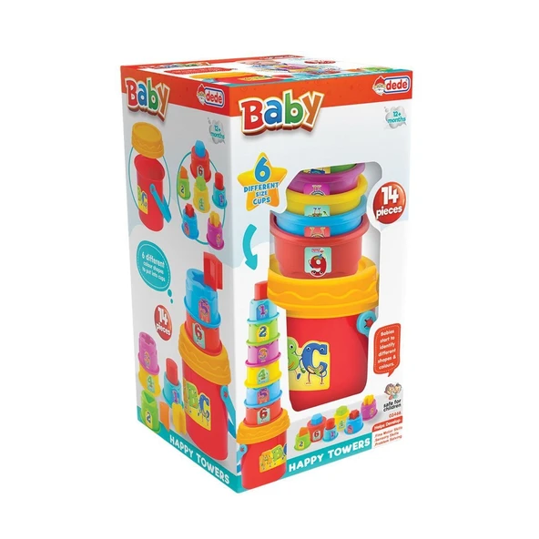 YUMURCAK TOYZ 03466 Dede, Neşeli Kuleler Kız Erkek Çocuk Oyuncak Eğitici Oyuncaklar ürün görseli 1