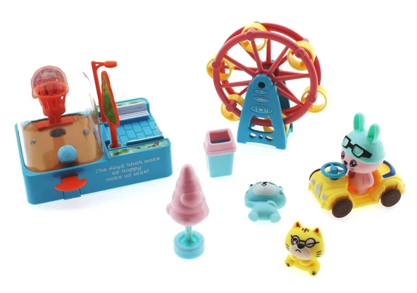YUMURCAK TOYZ Kedi Şehri Basketbol Sahalı Oyun Parkı Seti Kız Erkek Çocuk Oyuncak Eğitici Oyuncaklar ürün görseli 1
