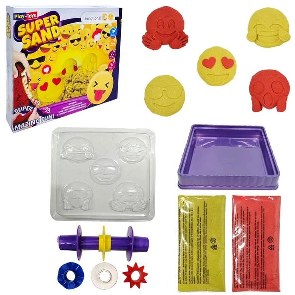 YUMURCAK TOYZ Play-Toys Emoji Oyun Kumu Süper Sand Seti Kız Erkek Çocuk Oyuncak Eğitici Oyuncaklar ürün görseli 1