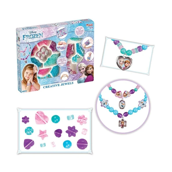 YUMURCAK TOYZ 03174 Frozen Takı Seti 2'li Kutu / +3 yaş Kız Erkek Çocuk Oyuncak Eğitici Oyuncaklar ürün görseli 1