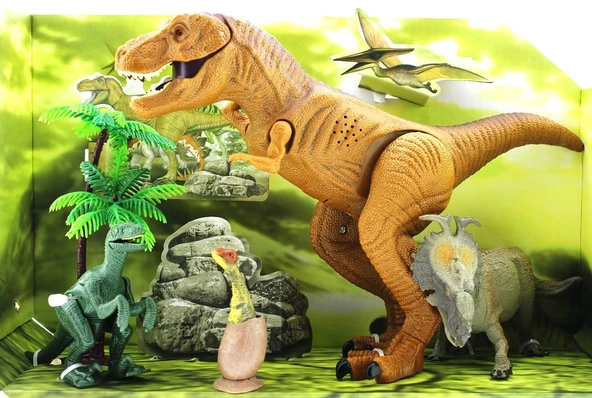 YUMURCAK TOYZ 4lü sesli dinozor oyun seti Kız Erkek Çocuk Oyuncak Eğitici Oyuncaklar ürün görseli 1