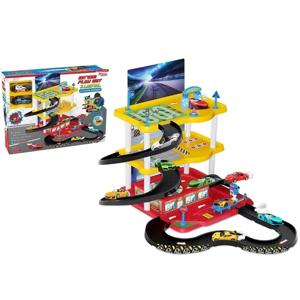 YUMURCAK TOYZ 3 Katlı Araç Otopark Oyun Garaj Seti Kız Erkek Çocuk Oyuncak Eğitici Oyuncaklar ürün görseli 1