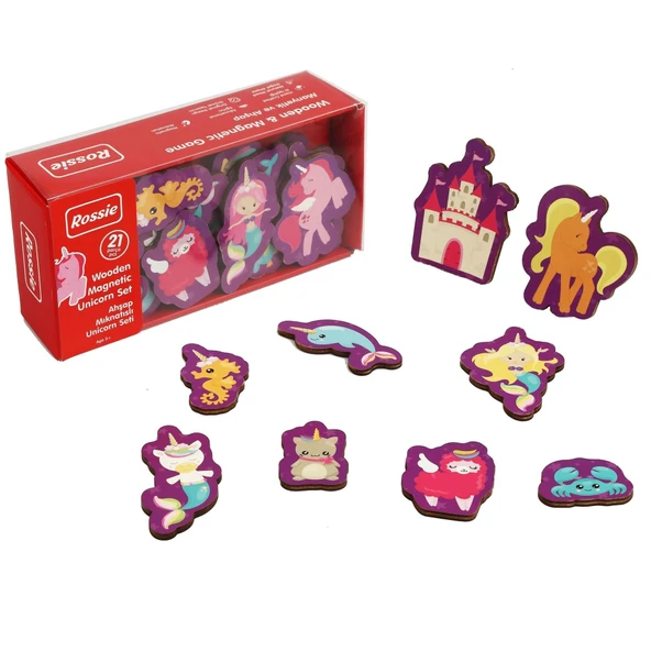 YUMURCAK TOYZ Rossie Mıknatıslı Ahşap Unicorn Figürler Kız Erkek Çocuk Oyuncak Eğitici Oyuncaklar ürün görseli 1
