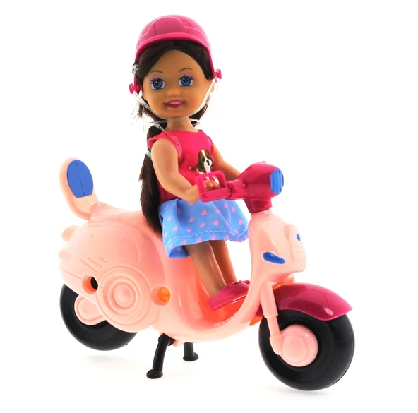 YUMURCAK TOYZ Cute Doll Mini Bebek ve Pembe Vespa Kız Erkek Çocuk Oyuncak Eğitici Oyuncaklar ürün görseli 1