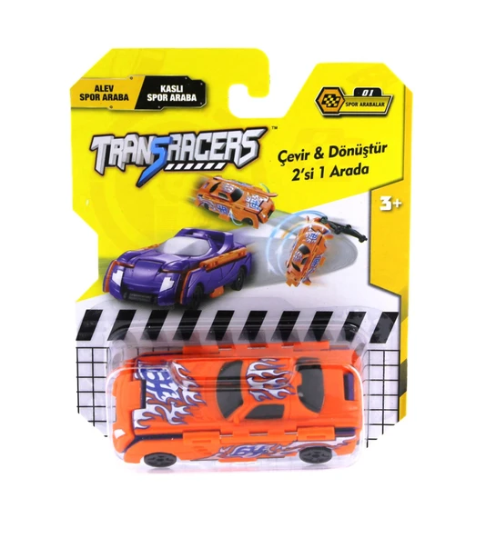 YUMURCAK TOYZ Transracers Dönüşen Araçlar Spor Arabalar Alev / Kaslı Kız Erkek Çocuk Oyuncak Eğitici Oyuncaklar ürün görseli 1