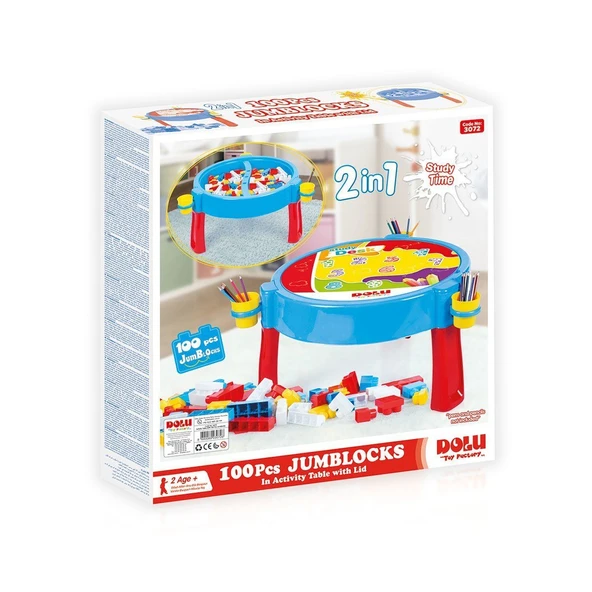 YUMURCAK TOYZ 3072 Aktivite Masası 100 Parça Blok Seti ile Kız Erkek Çocuk Oyuncak Eğitici Oyuncaklar ürün görseli 1