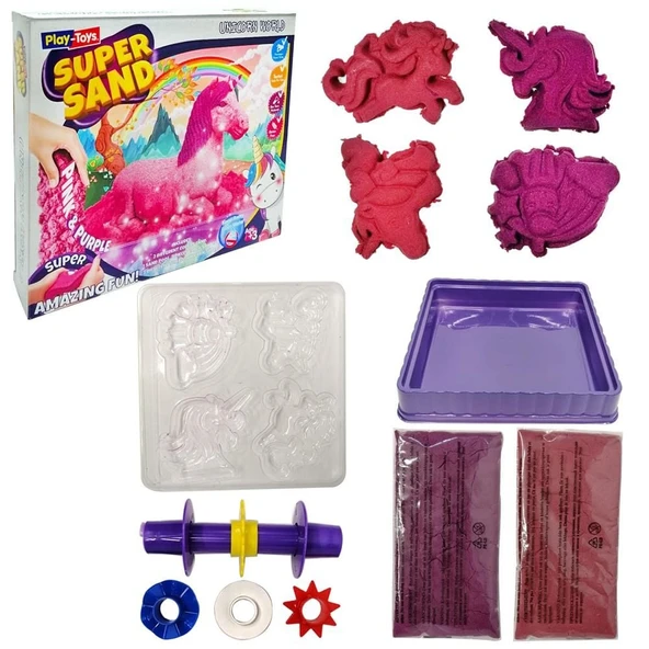 YUMURCAK TOYZ PlayToys Unicorn Dünyası Oyun Kumu Super Sand Kız Erkek Çocuk Oyuncak Eğitici Oyuncaklar ürün görseli 1