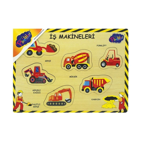 YUMURCAK TOYZ 194/195-ONY AHŞAP TUTMALI İŞ MAKİNALARI Kız Erkek Çocuk Oyuncak Eğitici Oyuncaklar ürün görseli 1
