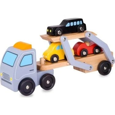 YUMURCAK TOYZ Classic World Ahşap Araç Taşıyıcı Tır Kız Erkek Çocuk Oyuncak Eğitici Oyuncaklar ürün görseli 1