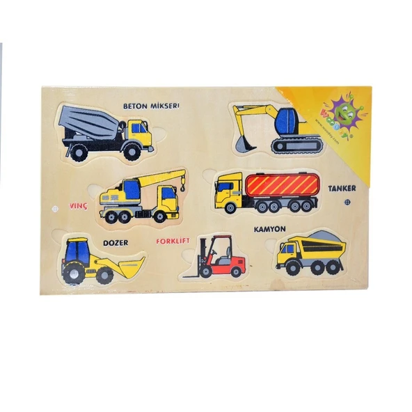 YUMURCAK TOYZ 109 Woodoy Yapboz İş Makineleri Kız Erkek Çocuk Oyuncak Eğitici Oyuncaklar ürün görseli 1