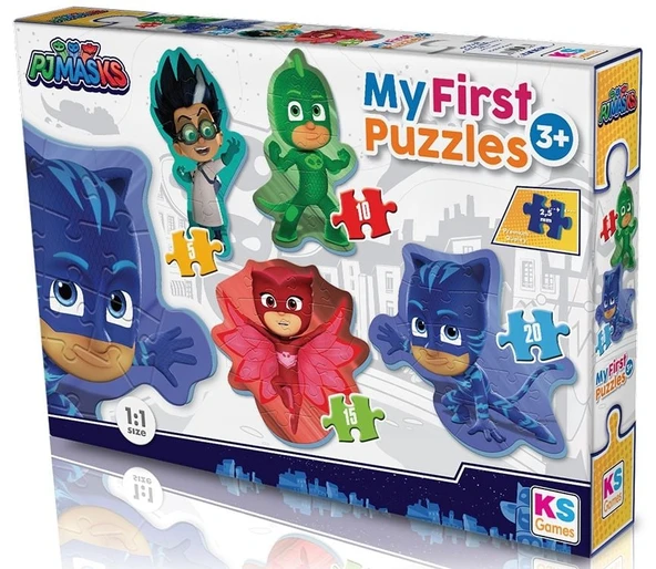 YUMURCAK TOYZ KS Baby Puzzle Pijamaskeliler My First Puzzle 4 in 1 Çerçevesiz Kız Erkek Çocuk Oyuncak Eğitici Oyun ürün görseli 1