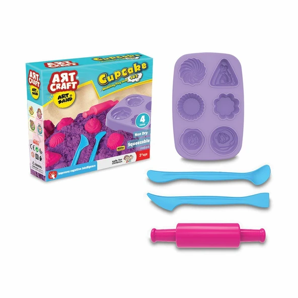 YUMURCAK TOYZ 03624 Dede, Artsand Kap Kek - Cupcake Kum Seti / +3 yaş Kız Erkek Çocuk Oyuncak Eğitici Oyuncaklar ürün görseli 1