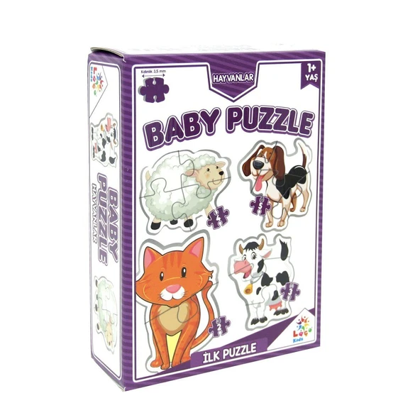 YUMURCAK TOYZ LC7224 Laço Kids Baby Puzzle - Hayvanlar / 2+3+4+5 Parça Puzzle / +1 yaş Kız Erkek Çocuk Oyuncak Eği ürün görseli 1