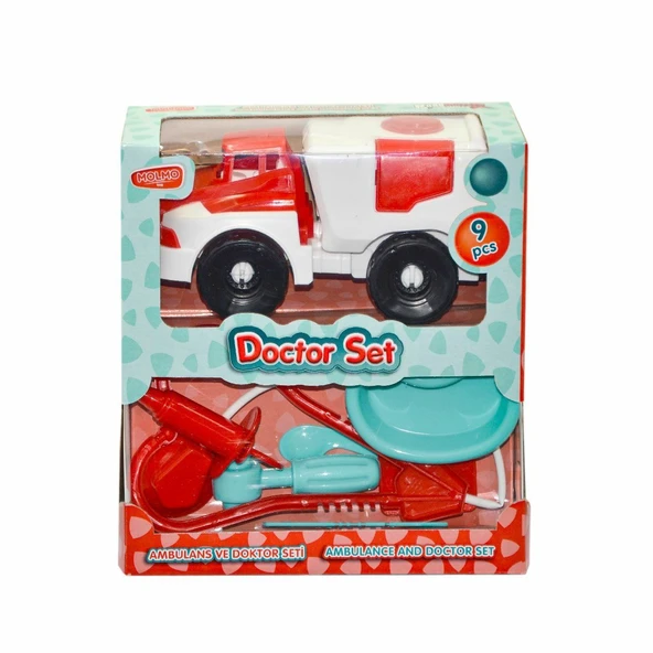 YUMURCAK TOYZ ML492 Ambulanslı Doktor Oyun Seti -Molmo Kız Erkek Çocuk Oyuncak Eğitici Oyuncaklar ürün görseli 1