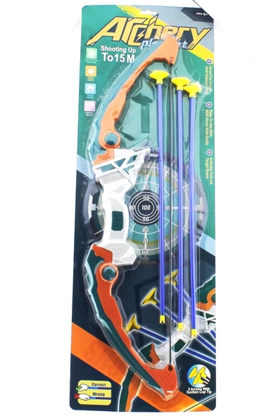 YUMURCAK TOYZ Yeşil Gri Ok Yay Seti Kız Erkek Çocuk Oyuncak Eğitici Oyuncaklar ürün görseli 1
