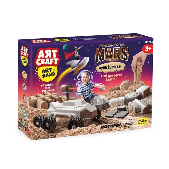 YUMURCAK TOYZ 03743 Art Craft Görevimiz Mars Kinetik Kum Oyun Seti 750 gr. Kız Erkek Çocuk Oyuncak Eğitici Oyuncak ürün görseli 1
