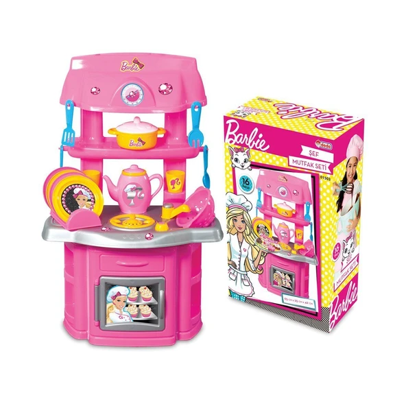 YUMURCAK TOYZ 01503 Dede, Barbie Şef Mutfak Seti Kız Erkek Çocuk Oyuncak Eğitici Oyuncaklar ürün görseli 1
