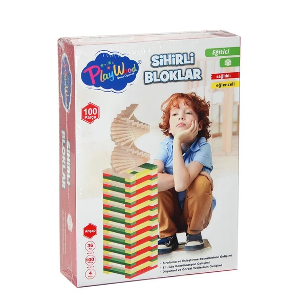 YUMURCAK TOYZ ONY-358 Ahşap 100 Parça Sihirli Bloklar Kız Erkek Çocuk Oyuncak Eğitici Oyuncaklar ürün görseli 1