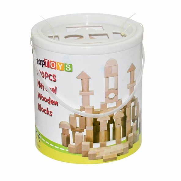 YUMURCAK TOYZ CS-8831 Natural Ahşap Blok Seti 100 Parça -Chiva Kız Erkek Çocuk Oyuncak Eğitici Oyuncaklar ürün görseli 1