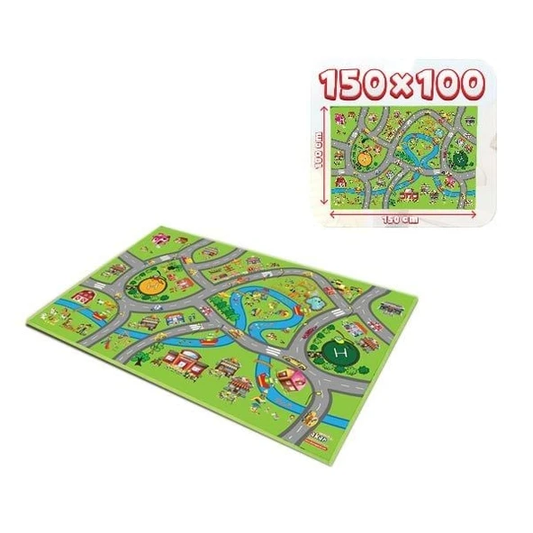 YUMURCAK TOYZ 05-725 Oyun Halısı City 150X100cm Kız Erkek Çocuk Oyuncak Eğitici Oyuncaklar ürün görseli 1