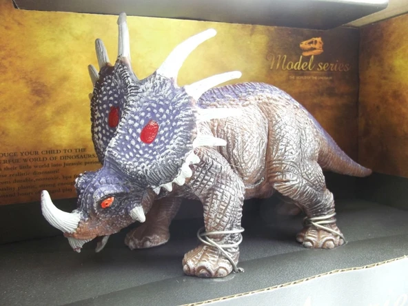 YUMURCAK TOYZ Kutulu Model Dinozor Triceratops Kız Erkek Çocuk Oyuncak Eğitici Oyuncaklar ürün görseli 1