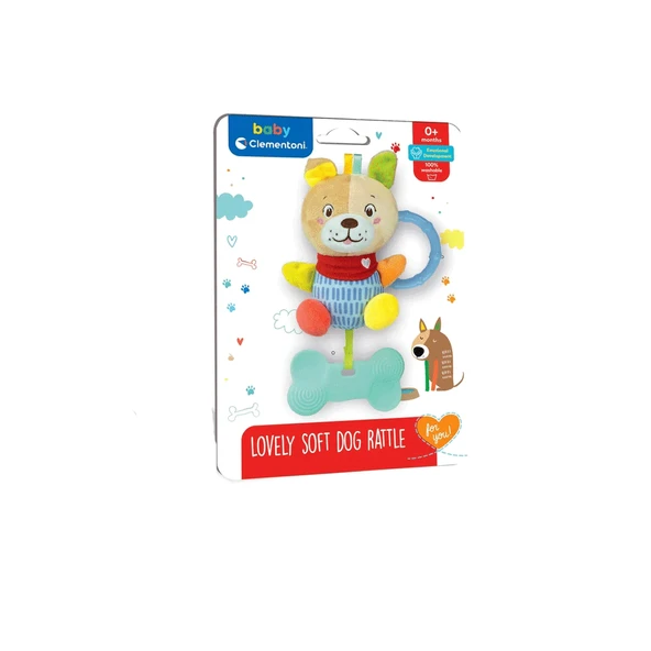YUMURCAK TOYZ 17785 Baby Clementoni - Sevimli Köpek Çıngırak Kız Erkek Çocuk Oyuncak Eğitici Oyuncaklar ürün görseli 1