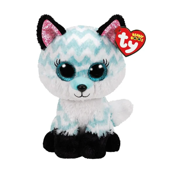 YUMURCAK TOYZ TY Beanie Boos Mavi Şevron Desenli Peluş Tilki Atlas 24cm Kız Erkek Çocuk Oyuncak Eğitici Oyuncaklar ürün görseli 1